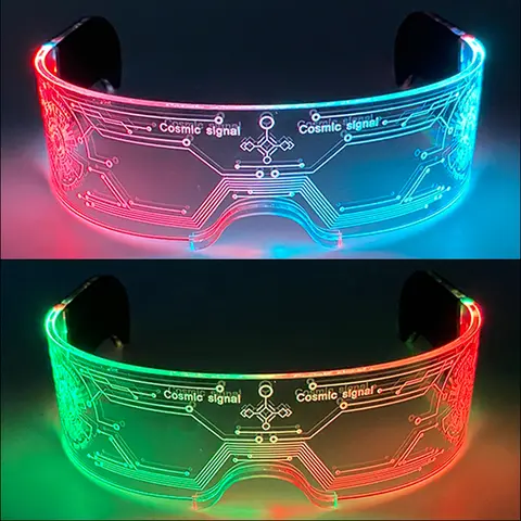 Gafas luminosas LED acrílicas para fiesta, lentes luminosas de neón con visera iluminada para DJ, Bar, fiesta, Halloween y Navidad