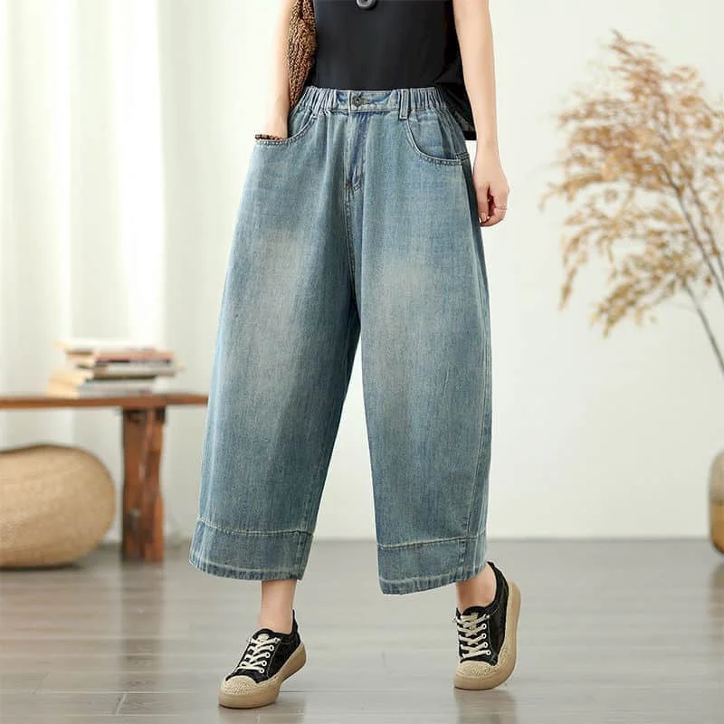 Boyfriend Jeans for Women Casual 2026 Summer Loose Calf Length Denim Harem Pants Retro Elastic Waist Streetwear Women Clothing
Boyfriend Jeans for Women Casual 2026 Summer Loose Calf Length Denim Harem Pants Retro Elastic Waist Streetwear Women Clothing