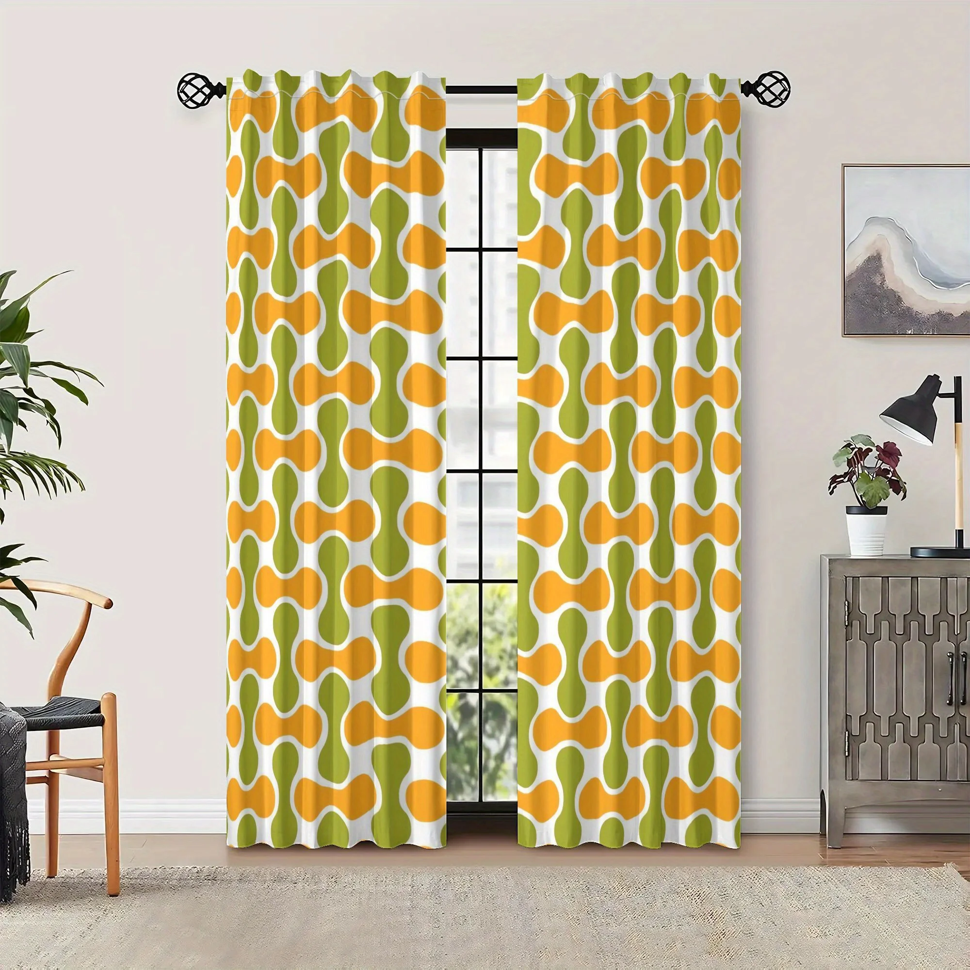 Modern Geometric Mustard Yellow Green Curtains Pair 2pcs Abstract Pattern Window Drapes Room Decor for Living Room
Modern Geometric Mustard Yellow Green Curtains Pair 2pcs Abstract Pattern Window Drapes Room Decor for Living Room