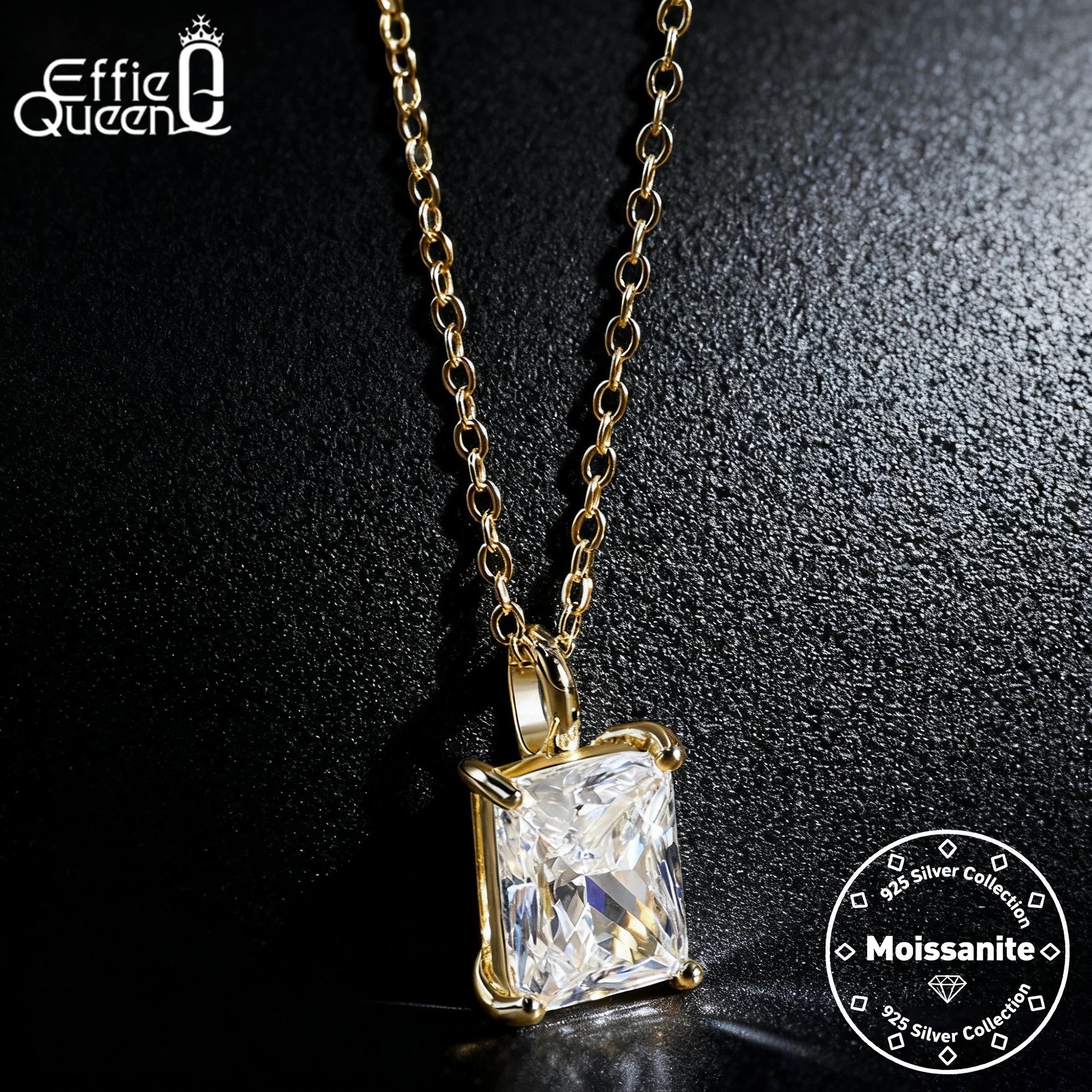 EFFIE QUEEN 1-4ct Square Moissanite Diamond 925 Sterling Silver Pendant Necklace Jewelry for Men, Women Anniversaries Gift MON07
EFFIE QUEEN 1-4ct Square Moissanite Diamond 925 Sterling Silver Pendant Necklace Jewelry for Men, Women Anniversaries Gift MON07