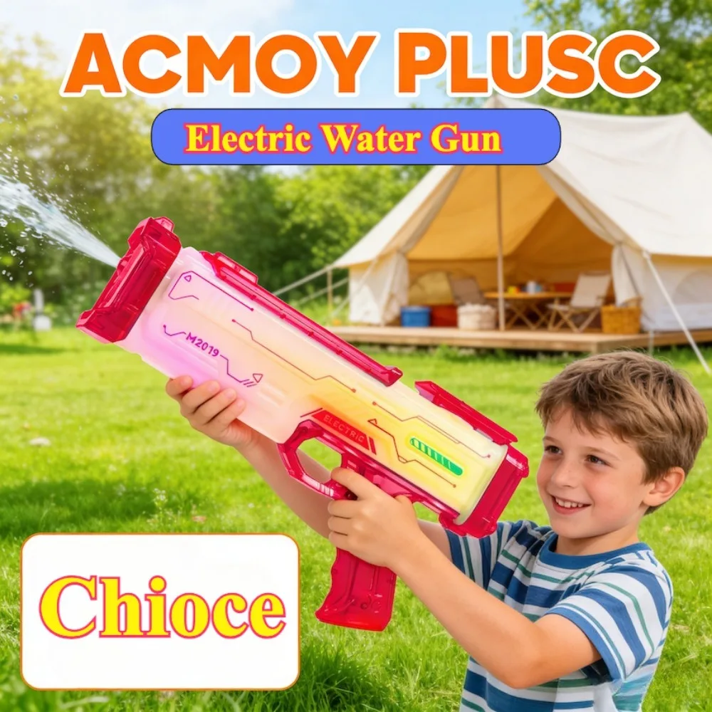 Futuristic Continuous Fire Electric Water Gun Toy, Full Automatic Shooting Water Game with LED Light for Summer Backyard Fun
Futuristic Continuous Fire Electric Water Gun Toy, Full Automatic Shooting Water Game with LED Light for Summer Backyard Fun