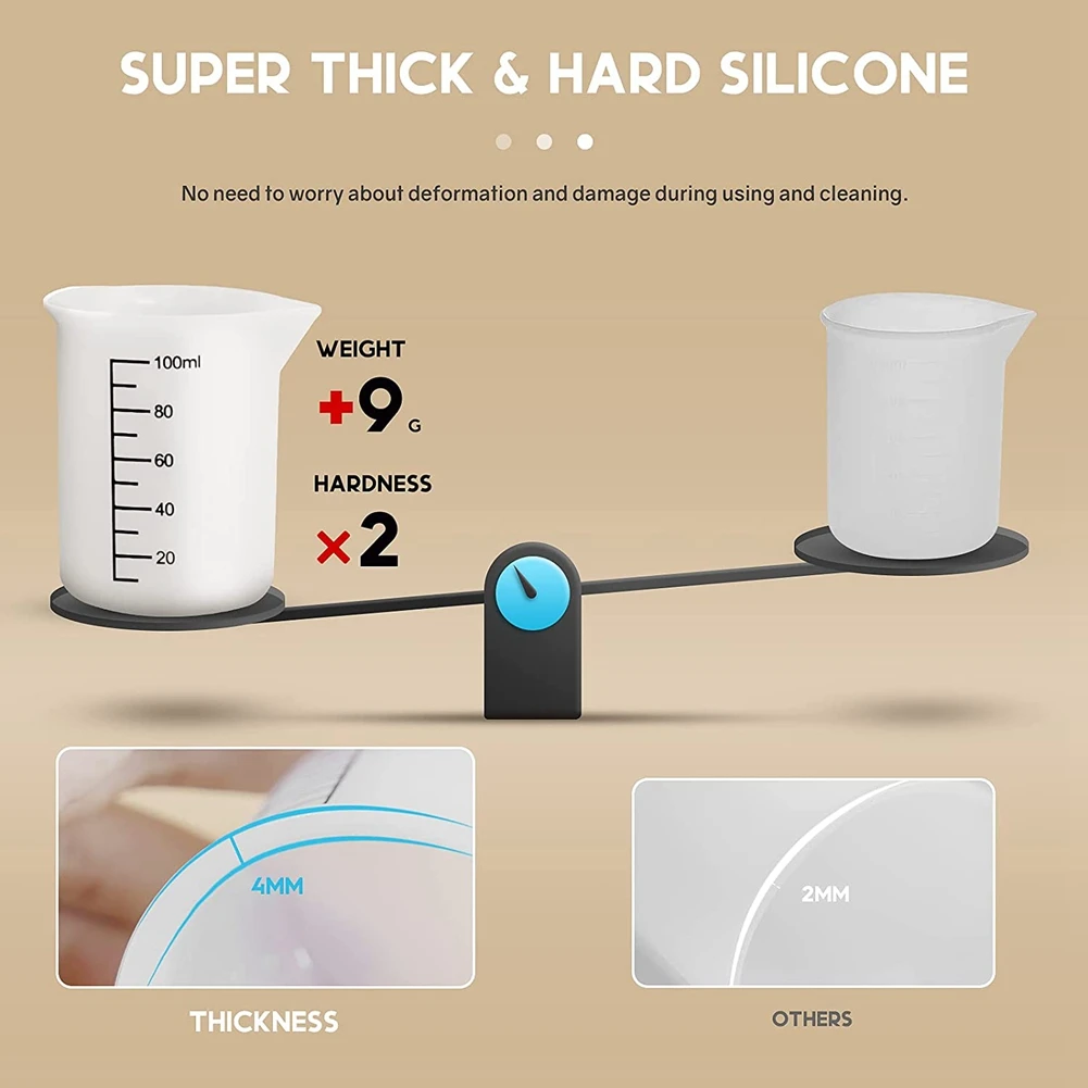 A525Z Silicone Measuring Cups for Epoxy Resin,Resin Supplies with 250&100Ml Silicone Cups for Resin,Molds,Jewelry Making
A525Z Silicone Measuring Cups for Epoxy Resin,Resin Supplies with 250&100Ml Silicone Cups for Resin,Molds,Jewelry Making
