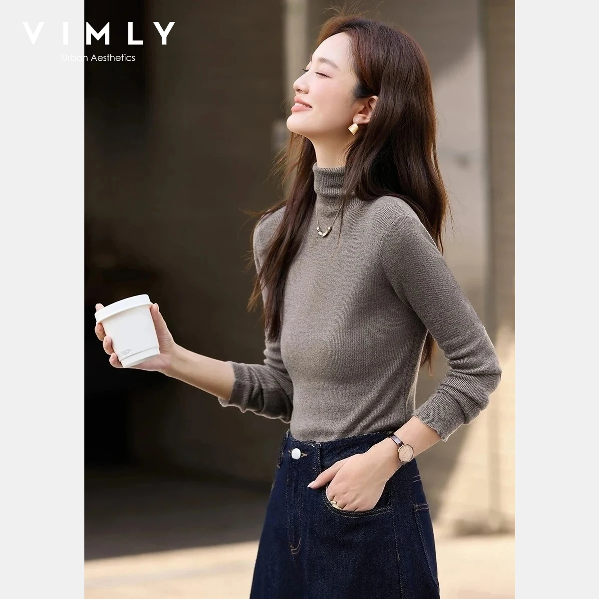 VIMLY Turtleneck Sweater for Woman 2025 Winter High Strecth Slimming Fit Long Sleeve Pullover Comfort Versatile Basic Top 30317
VIMLY Turtleneck Sweater for Woman 2025 Winter High Strecth Slimming Fit Long Sleeve Pullover Comfort Versatile Basic Top 30317