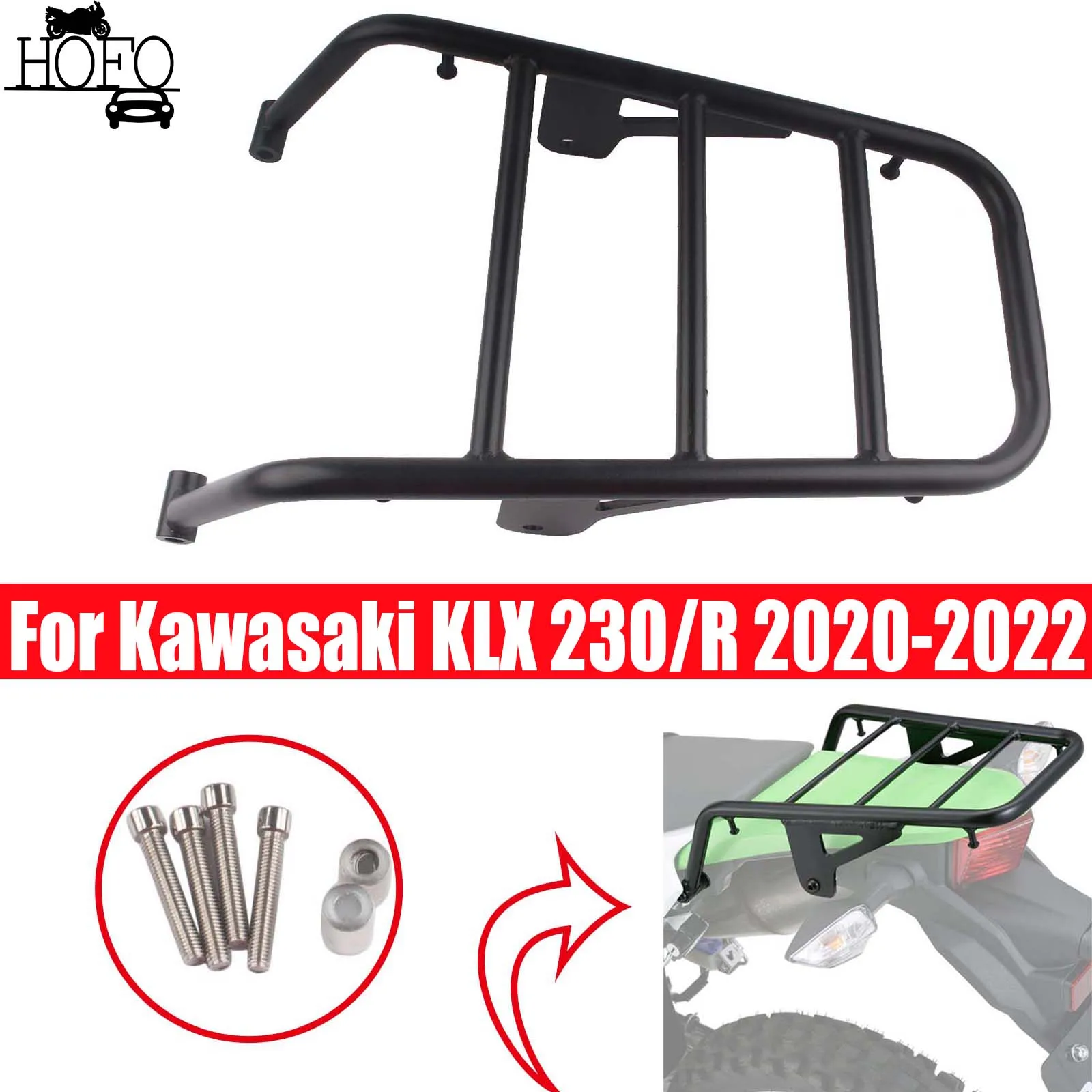 For Kawasaki KLX 230/R 2020-2022 Motorcycle Rear Luggage Rack Bracket Cargo Rack Support Shelf Holder
For Kawasaki KLX 230/R 2020-2022 Motorcycle Rear Luggage Rack Bracket Cargo Rack Support Shelf Holder