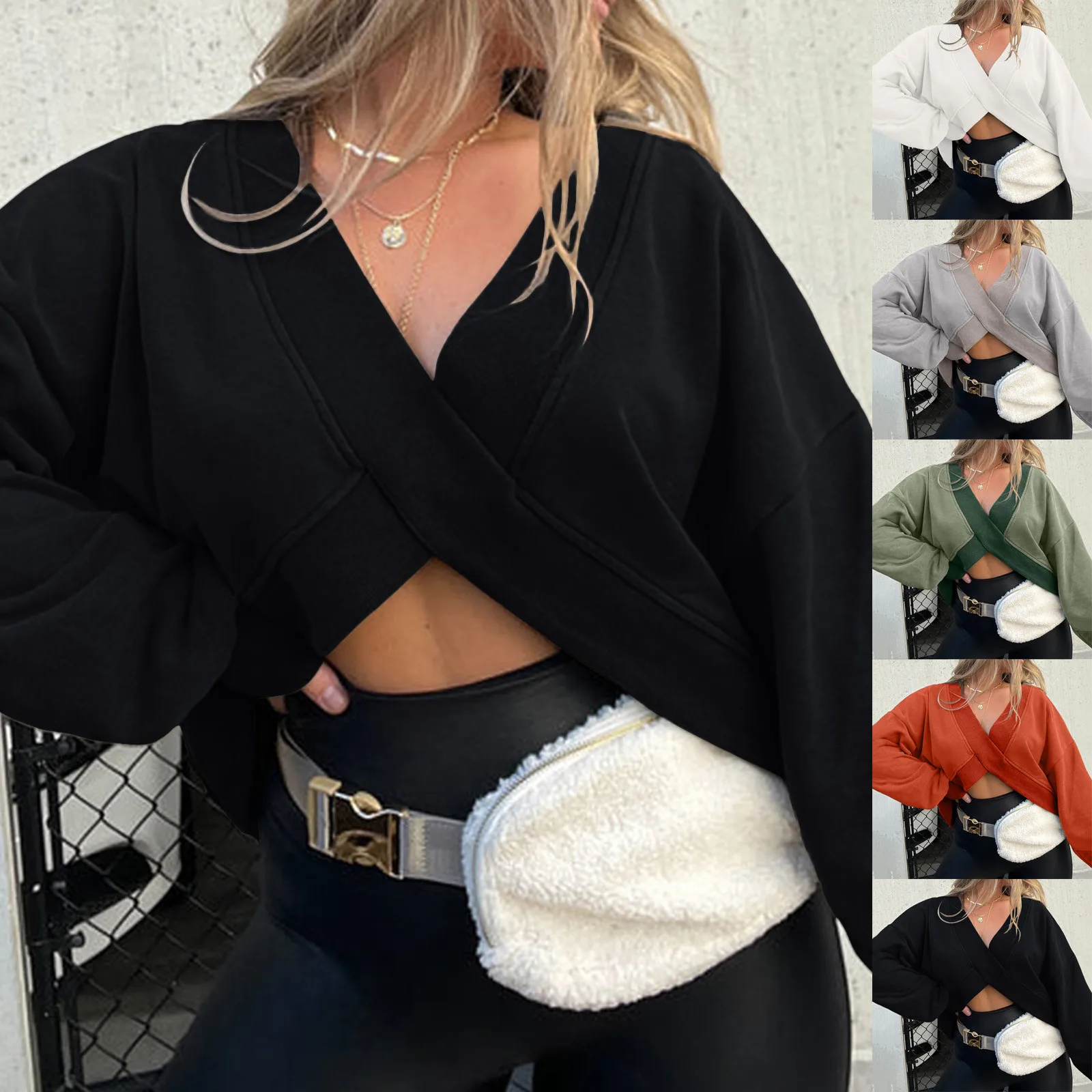 Women Fashionable Hoodless Sweatshirt Reversible Sweatshirt Top Comfy Sweatsuits Women
Women Fashionable Hoodless Sweatshirt Reversible Sweatshirt Top Comfy Sweatsuits Women