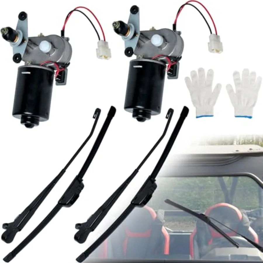 Universal UTV Windshield Wiper Kit 2Pcs Electric 90 Degree 16" 12V Wiper Blade Motor Compatible With Polariss Kubotaa Kawasakii
Universal UTV Windshield Wiper Kit 2Pcs Electric 90 Degree 16" 12V Wiper Blade Motor Compatible With Polariss Kubotaa Kawasakii