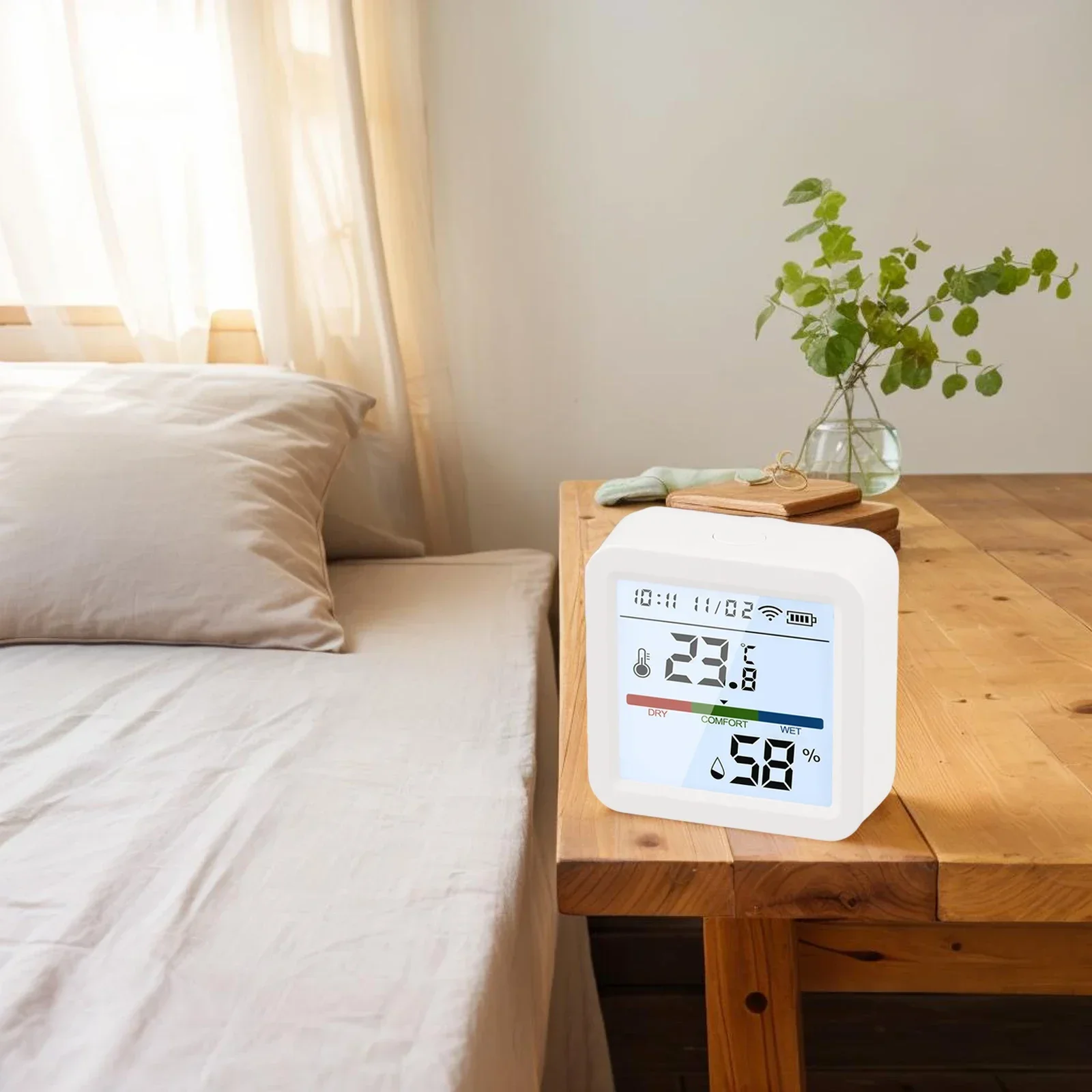 As Shown WIFI Hygrometer Customizable Smart Thermometer Sensor Humidity Range 10 To 90 RH 2.4GHz Wifi Technology
As Shown WIFI Hygrometer Customizable Smart Thermometer Sensor Humidity Range 10 To 90 RH 2.4GHz Wifi Technology