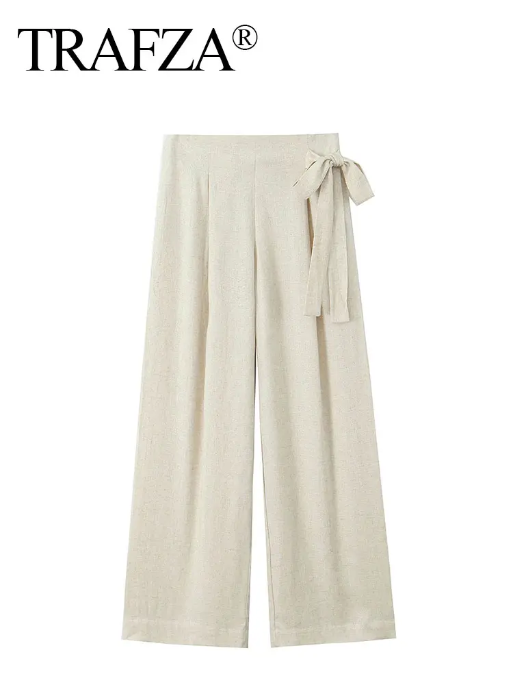 TRAFZA 2024 Summer Women's Retro Street Pleated Trousers Fashionable High Waist Lace-Up Women's Casual Zipper Trousers TRAF
TRAFZA 2024 Summer Women's Retro Street Pleated Trousers Fashionable High Waist Lace-Up Women's Casual Zipper Trousers TRAF