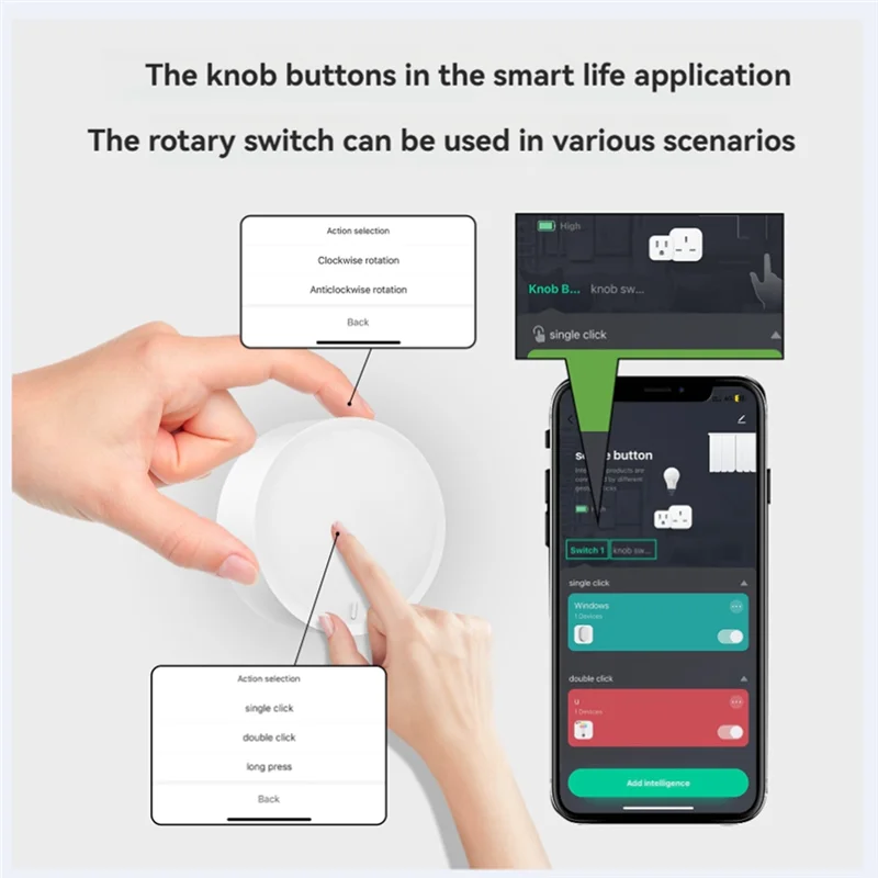 B34B-Smart Knob Switch Беспроводная кнопка Tuya Zigbee для домашней автоматизации, создания сцен через приложение Smart Life
B34B-Smart Knob Switch Беспроводная кнопка Tuya Zigbee для домашней автоматизации, создания сцен через приложение Smart Life