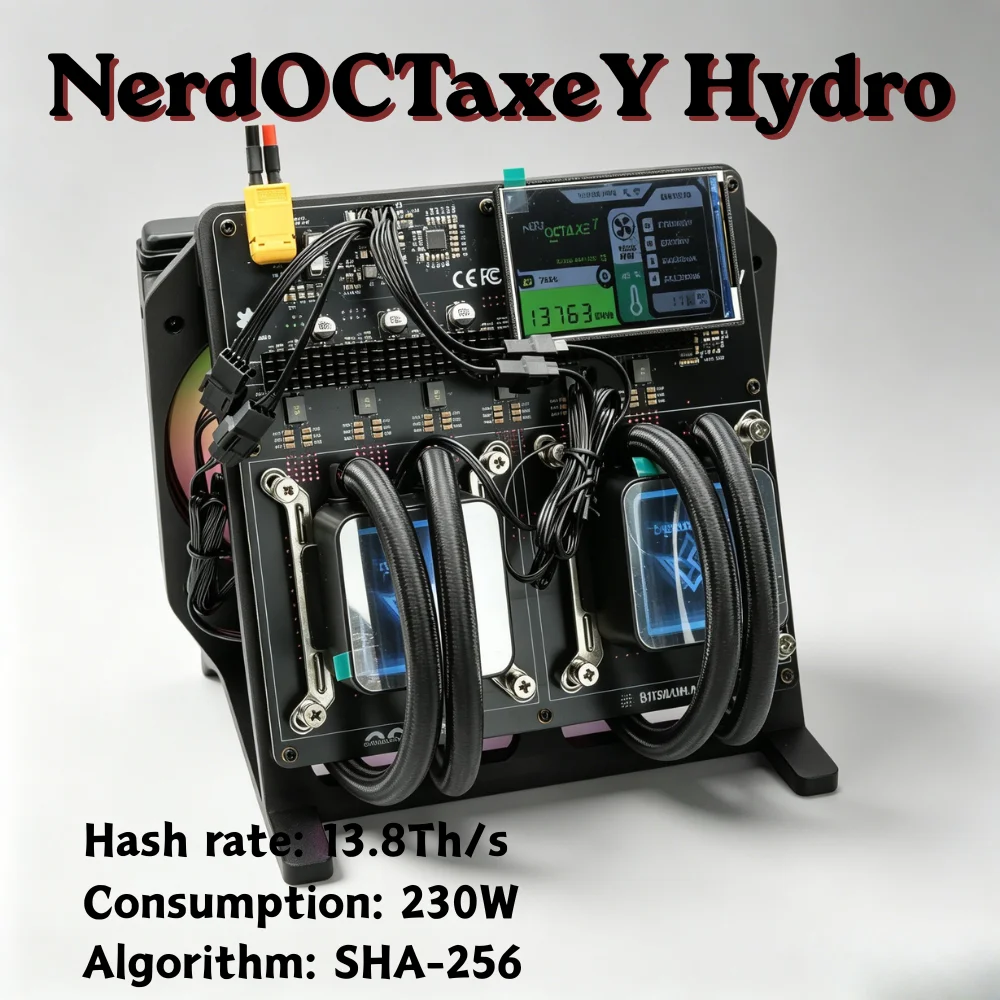 NerdOctaxeY Hydro Rev3.1 13.8Th/s 230W Water-Cooled Solo BTC ASIC Miner With Mean Well PSU SHA256 Crypto Mining Machine
NerdOctaxeY Hydro Rev3.1 13.8Th/s 230W Water-Cooled Solo BTC ASIC Miner With Mean Well PSU SHA256 Crypto Mining Machine