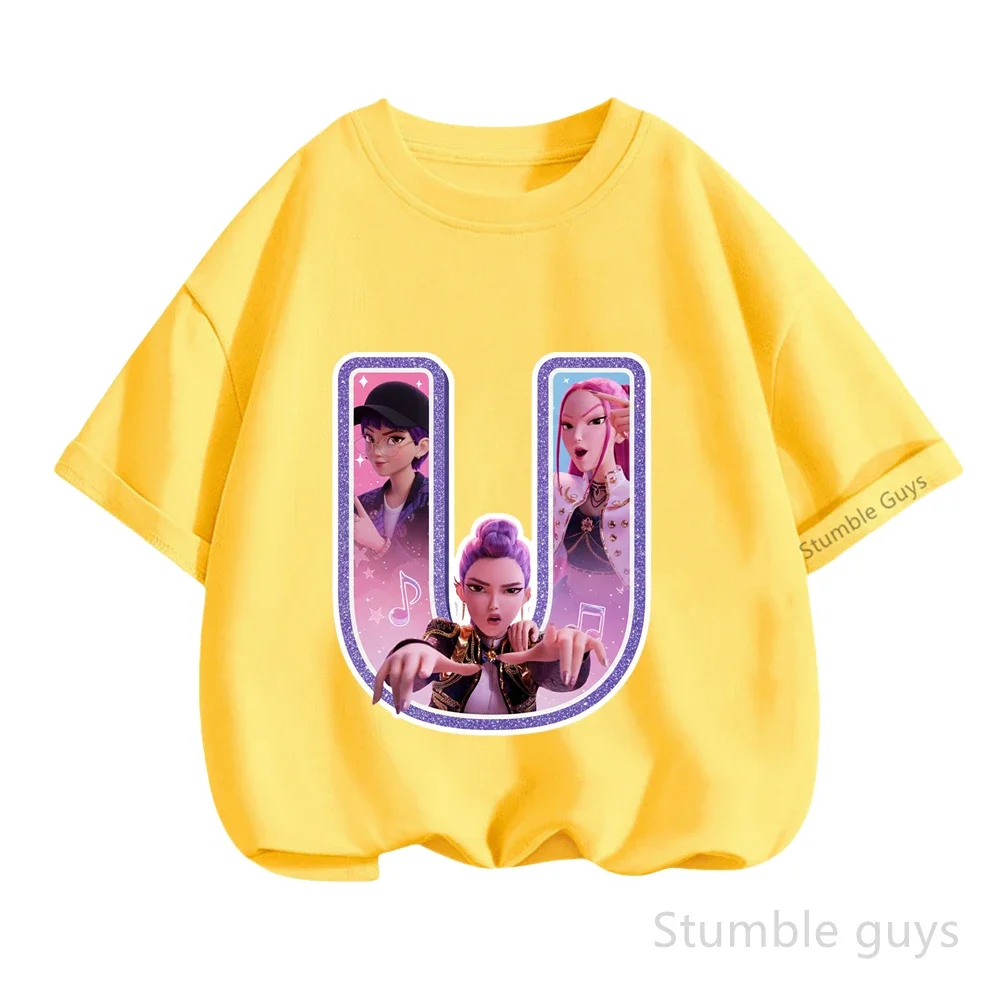 Kids Kpop Demon Hunters T-shirt Summer Boys Clothes Girls A-Z Print Casual Wear Tshirt Top
Kids Kpop Demon Hunters T-shirt Summer Boys Clothes Girls A-Z Print Casual Wear Tshirt Top