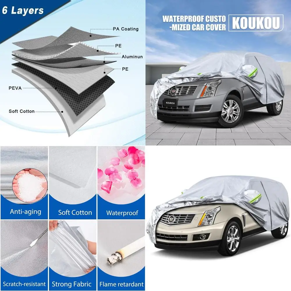 6 Layers Custom Fit Car Cover for 2009-2016 SRX & 2016-2025 XT5, Waterproof Outdoor Cover with Zipper Door for All Weather Prote
6 Layers Custom Fit Car Cover for 2009-2016 SRX & 2016-2025 XT5, Waterproof Outdoor Cover with Zipper Door for All Weather Prote