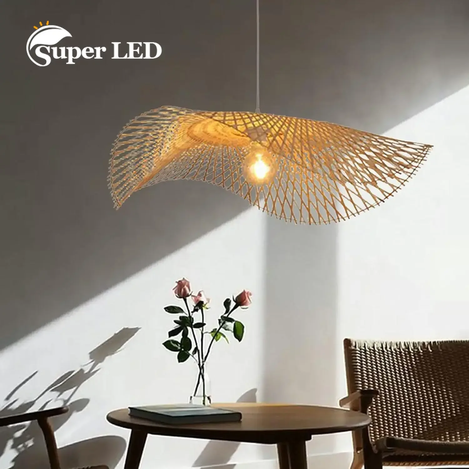 1Pcs Dia35/45/55cm Hand Woven Bamboo Pendant Lights Southeast Asia Rattan Wicker Hanging Chandeliers Dining Room Bamboo Art Lamp
1Pcs Dia35/45/55cm Hand Woven Bamboo Pendant Lights Southeast Asia Rattan Wicker Hanging Chandeliers Dining Room Bamboo Art Lamp
