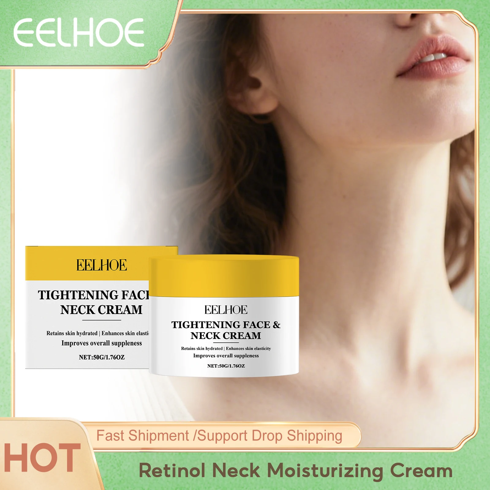Eelhoe Retinol Neck Moisturizing Cream Fading Fine Lines Nourish Smoothing Eliminate Dark Brightening Skin Neck Tightening Cream 
Eelhoe Retinol Neck Moisturizing Cream Fading Fine Lines Nourish Smoothing Eliminate Dark Brightening Skin Neck Tightening Cream