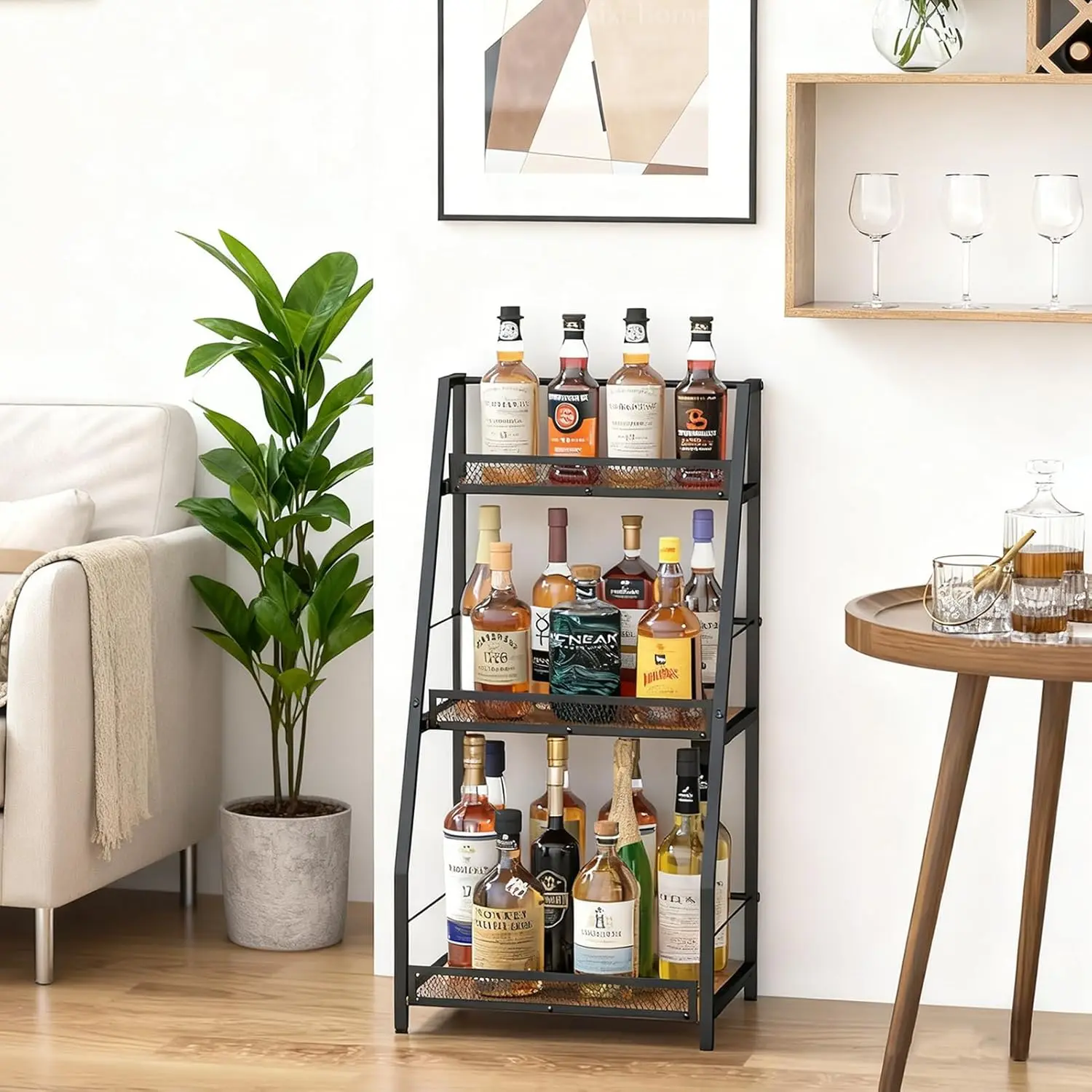 3-Tier Trapezoid Liquor Stand,Vintage Liquor Cabinet Wine Storage Shelves Wine Bottle Stand,Stepped Wine Rack Freestand
3-Tier Trapezoid Liquor Stand,Vintage Liquor Cabinet Wine Storage Shelves Wine Bottle Stand,Stepped Wine Rack Freestand