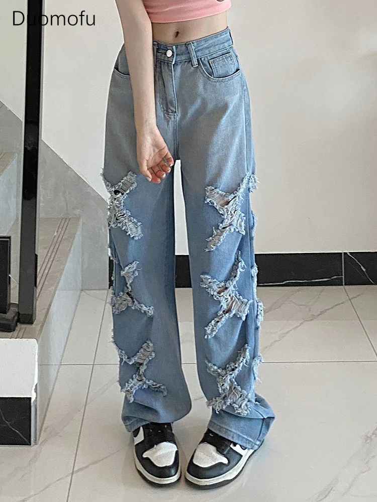 Duomofu American Chicly Hollow Out Loose Casual Women Jeans Spring New Classic High Waist Slim Fashion Full Length Female Jeans
Duomofu American Chicly Hollow Out Loose Casual Women Jeans Spring New Classic High Waist Slim Fashion Full Length Female Jeans