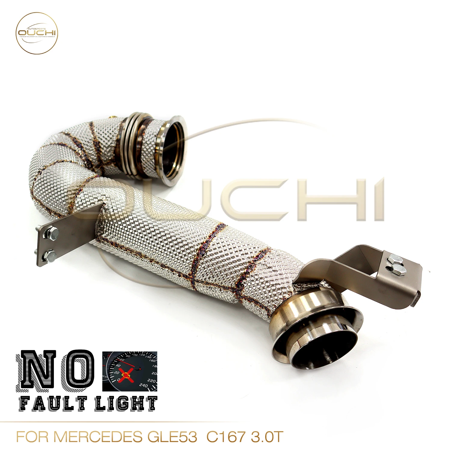 OUCHI No Fault Light Downpipe For Mercedes GLE53 C167 3.0T With Heat shield Stainless Steels Performance Pipe Exhaust System
OUCHI No Fault Light Downpipe For Mercedes GLE53 C167 3.0T With Heat shield Stainless Steels Performance Pipe Exhaust System