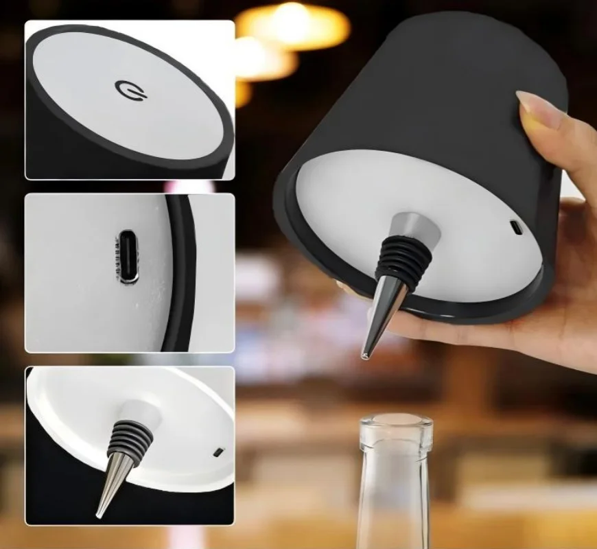 USB Charge Bottle Table Lamp Touch Control of 3 Colors and Stepless Dimming Night Lamp Suitable for Bar Wine Bottles Desk Lights
USB Charge Bottle Table Lamp Touch Control of 3 Colors and Stepless Dimming Night Lamp Suitable for Bar Wine Bottles Desk Lights