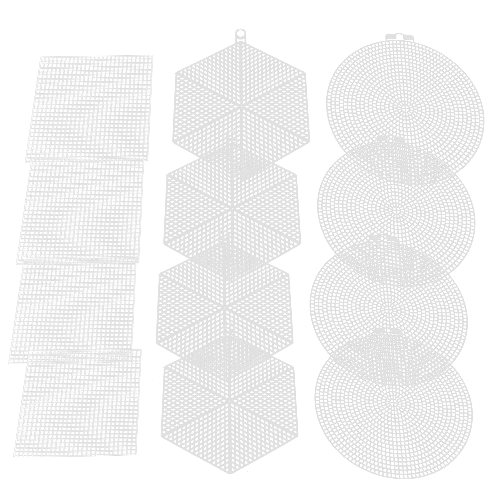 24 Pcs Cross Stitch Mesh Embroidery Cloth Fabric Hand Plastic Canvas Kit Round White Grid Panel
24 Pcs Cross Stitch Mesh Embroidery Cloth Fabric Hand Plastic Canvas Kit Round White Grid Panel