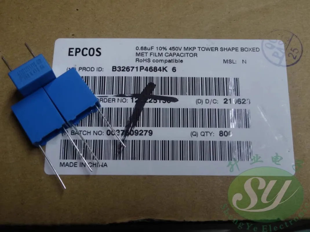 10 шт. EPCOS 0,68 uf/450v u68 680nf 684 Новый 10-миллиметровый тонкопленочный конденсатор B32671P4684K
10 шт. EPCOS 0,68 uf/450v u68 680nf 684 Новый 10-миллиметровый тонкопленочный конденсатор B32671P4684K