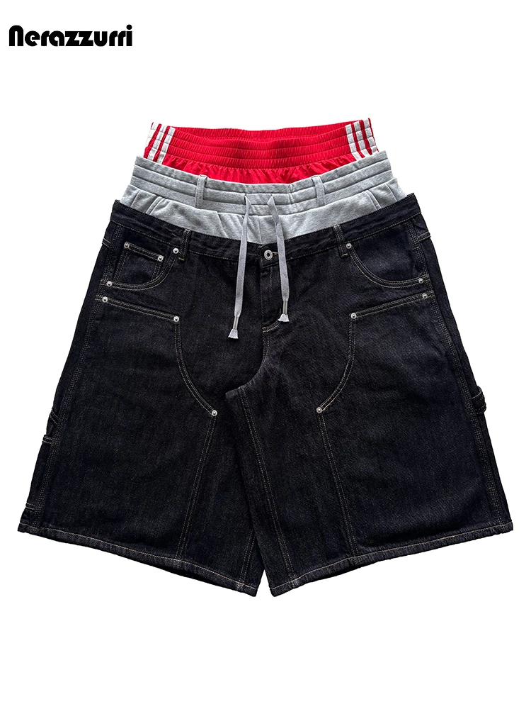 Nerazzurri Summer Cool Handsome Shorts Men Three Waist Design Luxury Designer Punk Style Emo Streetwear Menswear Clothes 2026
Nerazzurri Summer Cool Handsome Shorts Men Three Waist Design Luxury Designer Punk Style Emo Streetwear Menswear Clothes 2026