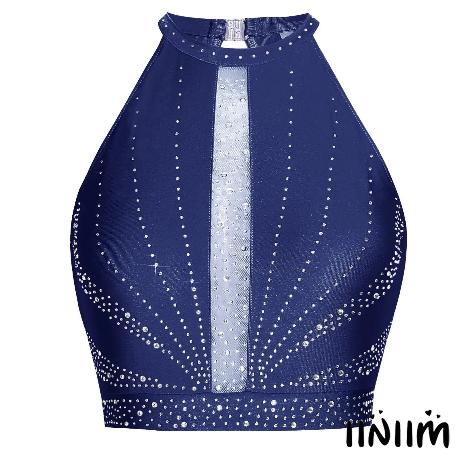 Elegant Womens Lyrical Dance Crop Top Glittery Rhinestones Sleeveless Back Hollow-out Tank Top Modern Dance Belly Dance Costume
Elegant Womens Lyrical Dance Crop Top Glittery Rhinestones Sleeveless Back Hollow-out Tank Top Modern Dance Belly Dance Costume