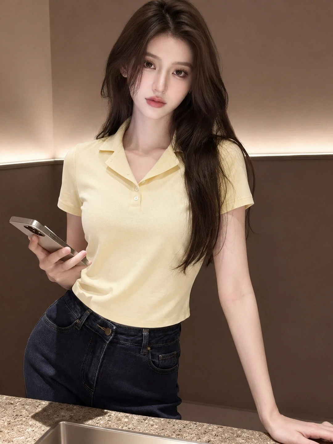 Korean Style Neck Short Sleeve T-Shirt Comfortable Fashionable Versatile Summer Slimming Top for Commuting And Casual Wear
Korean Style Neck Short Sleeve T-Shirt Comfortable Fashionable Versatile Summer Slimming Top for Commuting And Casual Wear
