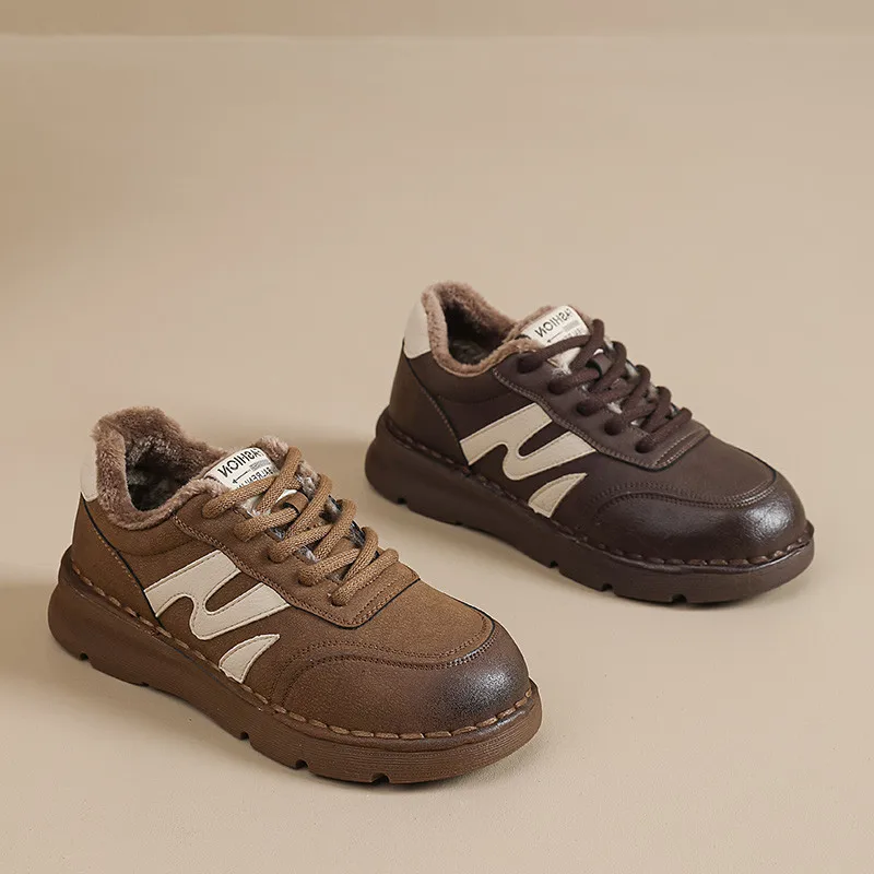 Retro Sport Casual Shoes Women's De Xin Shoes 2026 Spring New Korean Style Versatile Fleece Warmth Agan Shoes Polyester Inner
Retro Sport Casual Shoes Women's De Xin Shoes 2026 Spring New Korean Style Versatile Fleece Warmth Agan Shoes Polyester Inner