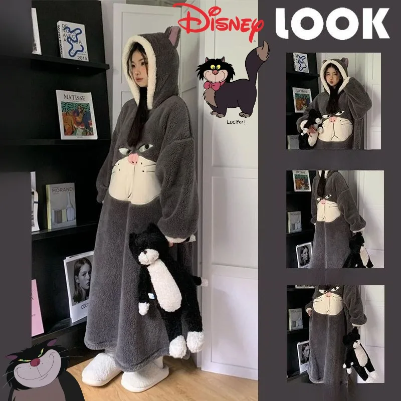 New Disney Lucifer Cute Creative Cartoon Pattern Fashionable and Comfortable Thickened Warm Coral Fleece Hooded Dressing Gown
New Disney Lucifer Cute Creative Cartoon Pattern Fashionable and Comfortable Thickened Warm Coral Fleece Hooded Dressing Gown