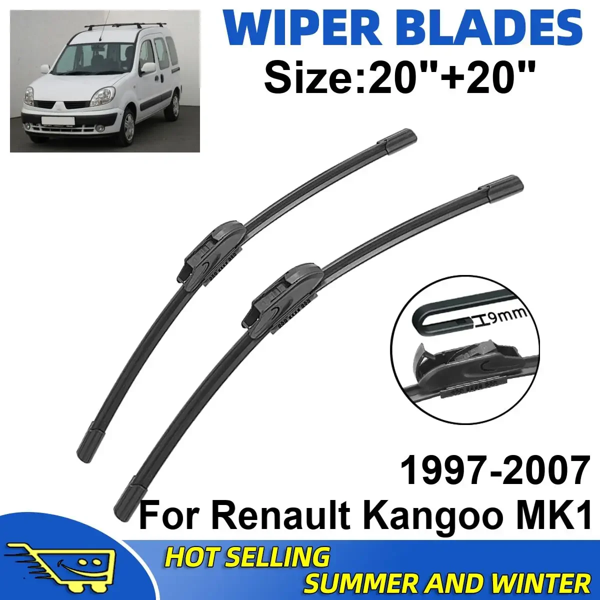 2PCS Wiper Blades Set Kit For Renault Kangoo MK1 1997-2007 Front Windshield Brushes Windscreen Window Accessories
2PCS Wiper Blades Set Kit For Renault Kangoo MK1 1997-2007 Front Windshield Brushes Windscreen Window Accessories