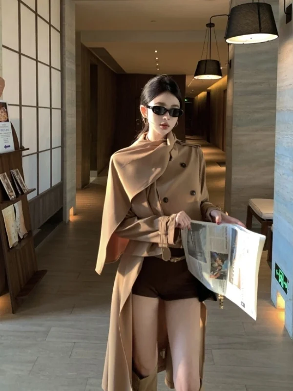 Elegant Mid-Length Women's Coat Windbreaker Belted Design Spring 2026 Fashion Retro Style Long Sleeves Double Button Closure
Elegant Mid-Length Women's Coat Windbreaker Belted Design Spring 2026 Fashion Retro Style Long Sleeves Double Button Closure