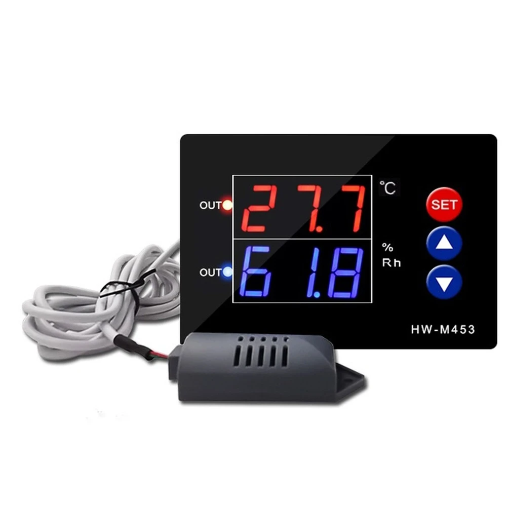 New--HW-M453 Digital Thermometer Hygrometer Temperature Controller Dual Output Relay With LCD Display For Incubator Aquarium
New--HW-M453 Digital Thermometer Hygrometer Temperature Controller Dual Output Relay With LCD Display For Incubator Aquarium