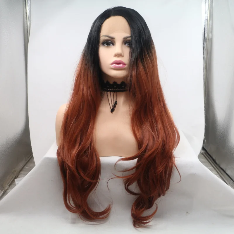Gradient long curly hair synthetic lace front wig, matte high-temperature fiber, everyday full headpiece
Gradient long curly hair synthetic lace front wig, matte high-temperature fiber, everyday full headpiece