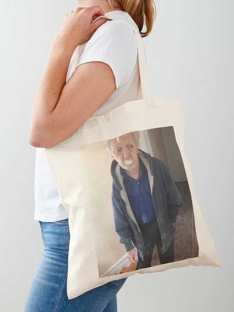90 Year old Man eats 1/2 litre of green paint thinking it's mint yoghurt Tote Bag Reusable bags Fabric bag Large bags for women
90 Year old Man eats 1/2 litre of green paint thinking it's mint yoghurt Tote Bag Reusable bags Fabric bag Large bags for women