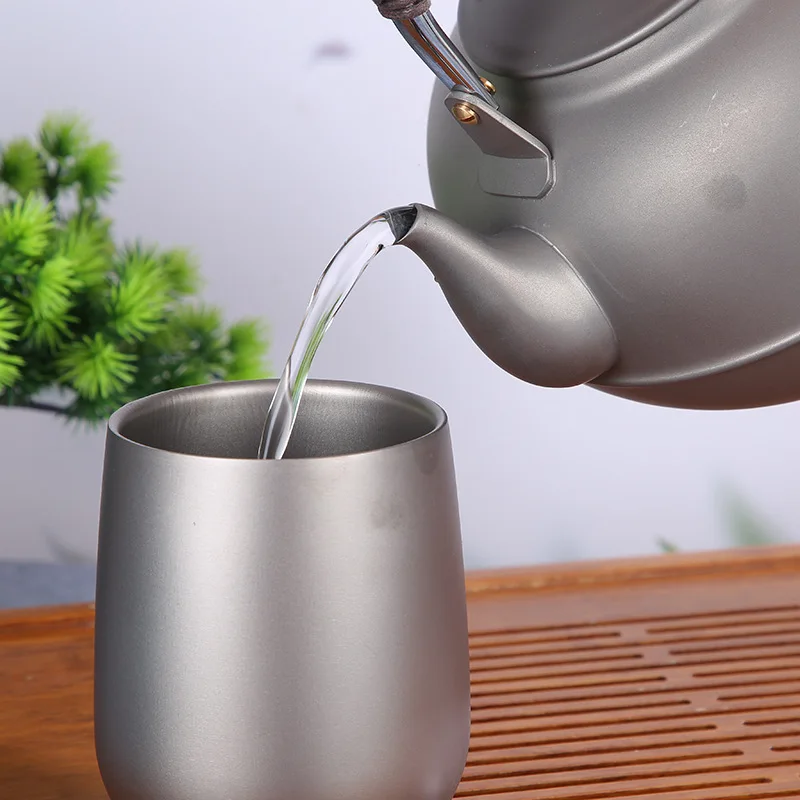 Pure titanium double-layer scalding-proof teapot Large-capacity portable outdoor camping household boiled tea set
Pure titanium double-layer scalding-proof teapot Large-capacity portable outdoor camping household boiled tea set