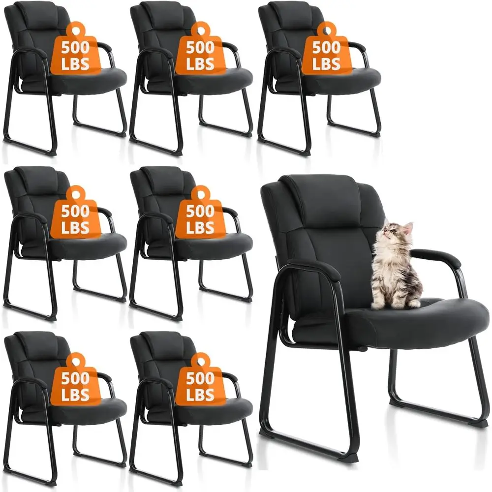 500 lb Capacity Leather Chairs with Sled Base, Padded Armrests - Ideal for Waiting Rooms, Offices, and Conferences (8 Pack)
500 lb Capacity Leather Chairs with Sled Base, Padded Armrests - Ideal for Waiting Rooms, Offices, and Conferences (8 Pack)