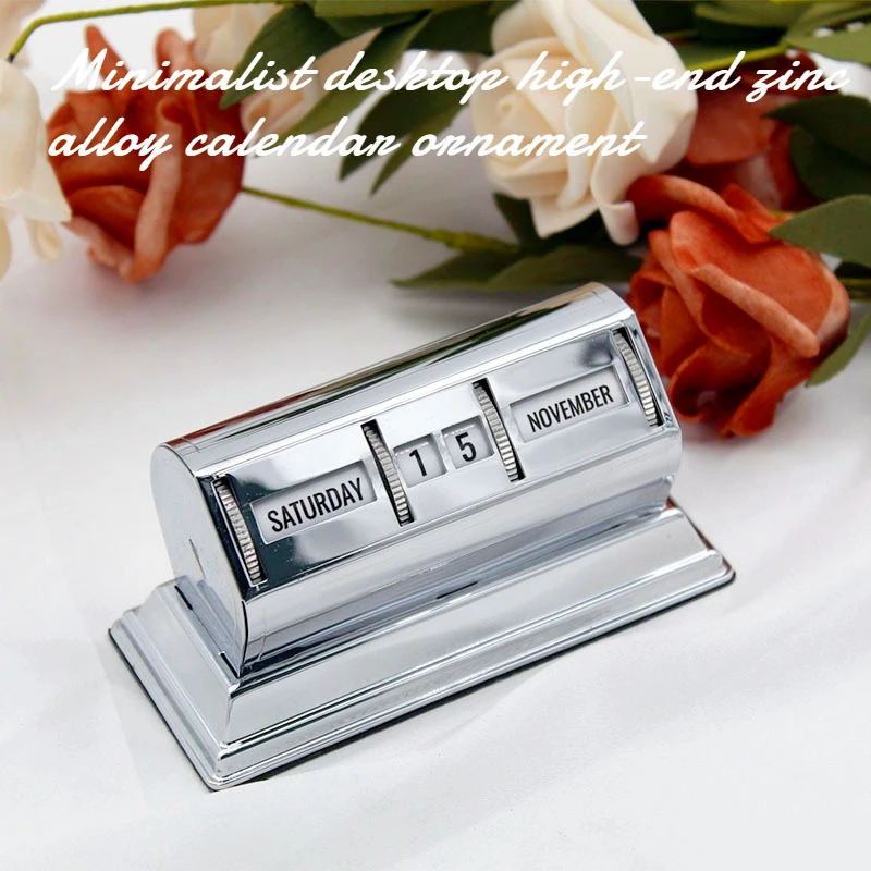 New Simple-style Desktop Creative Metal Decorative Piece English Calendar and Zinc Alloy Home Decoration High-end Craftwork
New Simple-style Desktop Creative Metal Decorative Piece English Calendar and Zinc Alloy Home Decoration High-end Craftwork