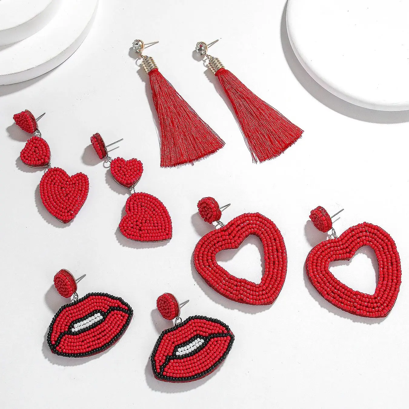 WELBACK Classic Vintage Red Earrings For Women Handmade Bohemian Heart Geometric Tassel Drop Earrings for Women Party
WELBACK Classic Vintage Red Earrings For Women Handmade Bohemian Heart Geometric Tassel Drop Earrings for Women Party