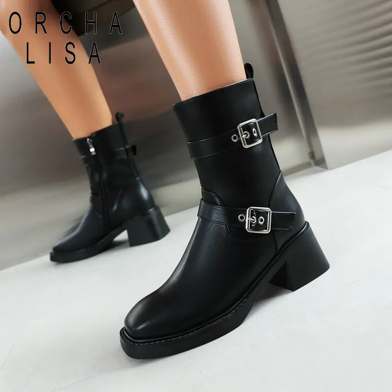 ORCHA LISA Brand Casual Women Martin Boots Square Toe Block Heels Zipper Belt Buckles Plus Size 42 43 Retro Daily Female Shoes
ORCHA LISA Brand Casual Women Martin Boots Square Toe Block Heels Zipper Belt Buckles Plus Size 42 43 Retro Daily Female Shoes