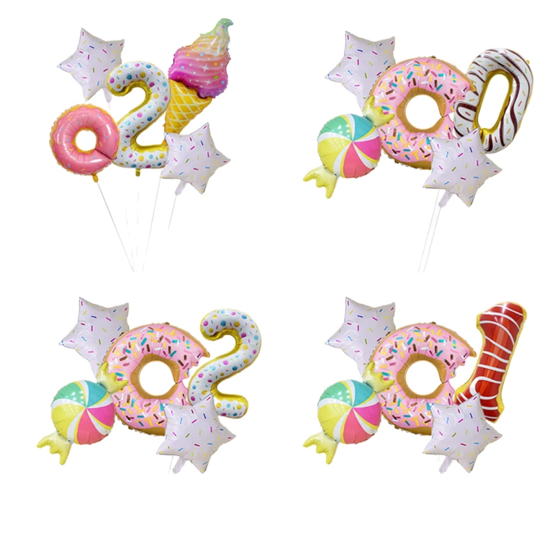 New Ice Cream Donut Aluminum Foil Balloon 32 Inch Colorful Candy Number Set Birthday Party Decoration
New Ice Cream Donut Aluminum Foil Balloon 32 Inch Colorful Candy Number Set Birthday Party Decoration