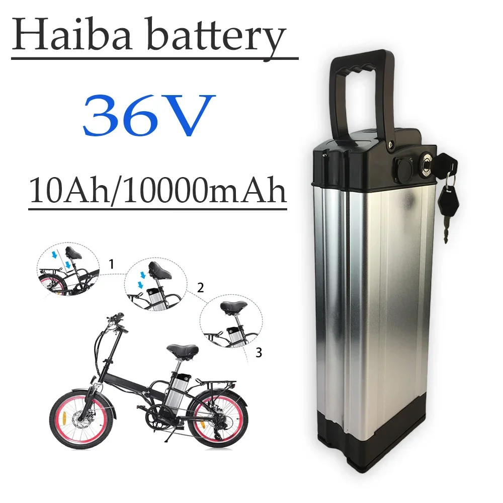 Electric bicycle battery HaiBa 36V 10Ah Li-ion Battery Pack, 10000mAh High capacity Long lasting battery life+Charger
Electric bicycle battery HaiBa 36V 10Ah Li-ion Battery Pack, 10000mAh High capacity Long lasting battery life+Charger