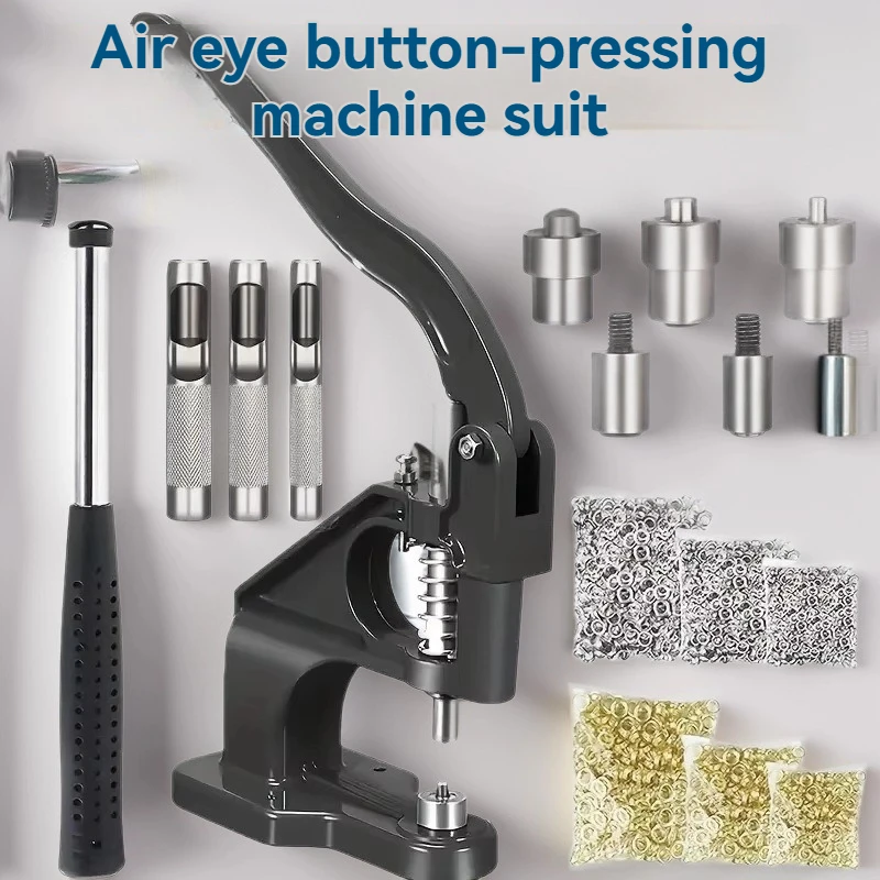 Hand Press Eyelet Punch Machine Set, Silver Metal Eye Button Install Tool for Leather Garment Bag DIY Craft
Hand Press Eyelet Punch Machine Set, Silver Metal Eye Button Install Tool for Leather Garment Bag DIY Craft