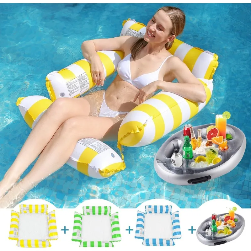 3-Pack Inflatable Pool Floats + Pool Ice Bar - All-in-One Floating Mat, Swim Bed, Party Pad, Quick Inflation for Adults, Bright
3-Pack Inflatable Pool Floats + Pool Ice Bar - All-in-One Floating Mat, Swim Bed, Party Pad, Quick Inflation for Adults, Bright