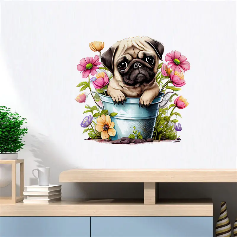 Cute bulldog And Flowers Wall Sticker Bathroom Toilet Decor Living Room Cabinet Refrigerator Home Decoration Decals M804
Cute bulldog And Flowers Wall Sticker Bathroom Toilet Decor Living Room Cabinet Refrigerator Home Decoration Decals M804