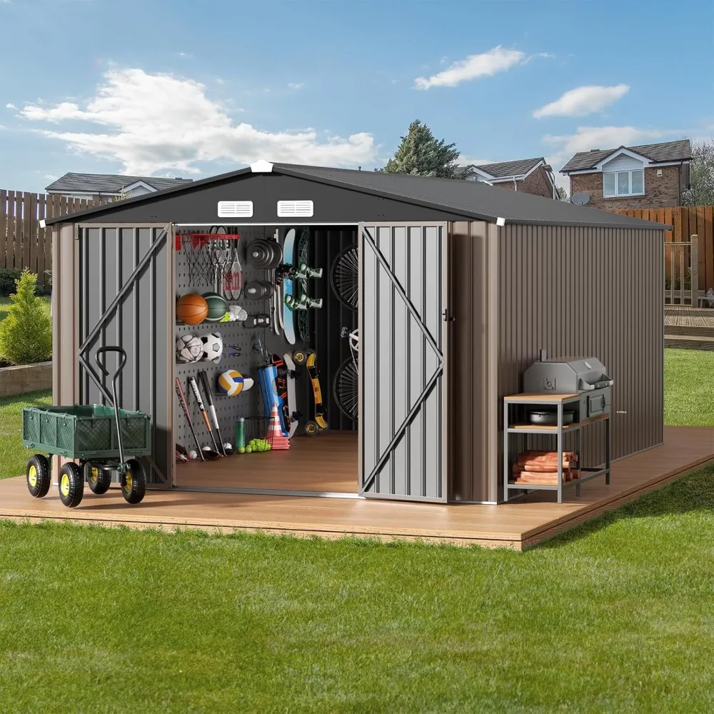10x14 FT Outdoor Metal Storage Shed, Durable Garden Shed with Updated Frame Structure, All-Weather Shelter Tool Storage
10x14 FT Outdoor Metal Storage Shed, Durable Garden Shed with Updated Frame Structure, All-Weather Shelter Tool Storage