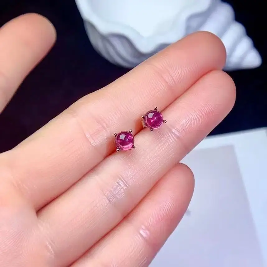 Cute Small 925 Silver Garnet Stud Earrings 5mm Natural Cabochon Pyrope Earrings Allergy Free Silver Crystal Jewelry
Cute Small 925 Silver Garnet Stud Earrings 5mm Natural Cabochon Pyrope Earrings Allergy Free Silver Crystal Jewelry