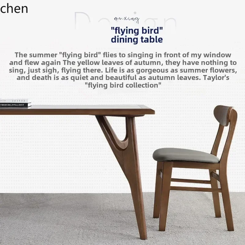 b7- H solid wood dining table and chair combination high-end rectangular rock slab family dining table
b7- H solid wood dining table and chair combination high-end rectangular rock slab family dining table