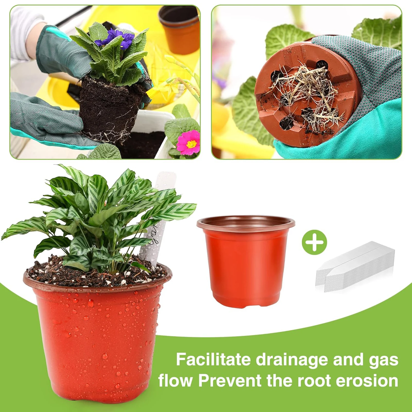 Plastic Plant Nursery Pots with Tags BPA-Free Nursery Pots with Blank Tags for Greenhouses Microgreens & Transplanting
Plastic Plant Nursery Pots with Tags BPA-Free Nursery Pots with Blank Tags for Greenhouses Microgreens & Transplanting