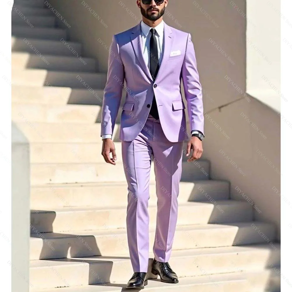 Purple Men Suits 2 Piece Chic Single Breasted Notch Lapel Clothing Fashion Formal Casual Business Slim Suit (Jacket+Pants)
Purple Men Suits 2 Piece Chic Single Breasted Notch Lapel Clothing Fashion Formal Casual Business Slim Suit (Jacket+Pants)