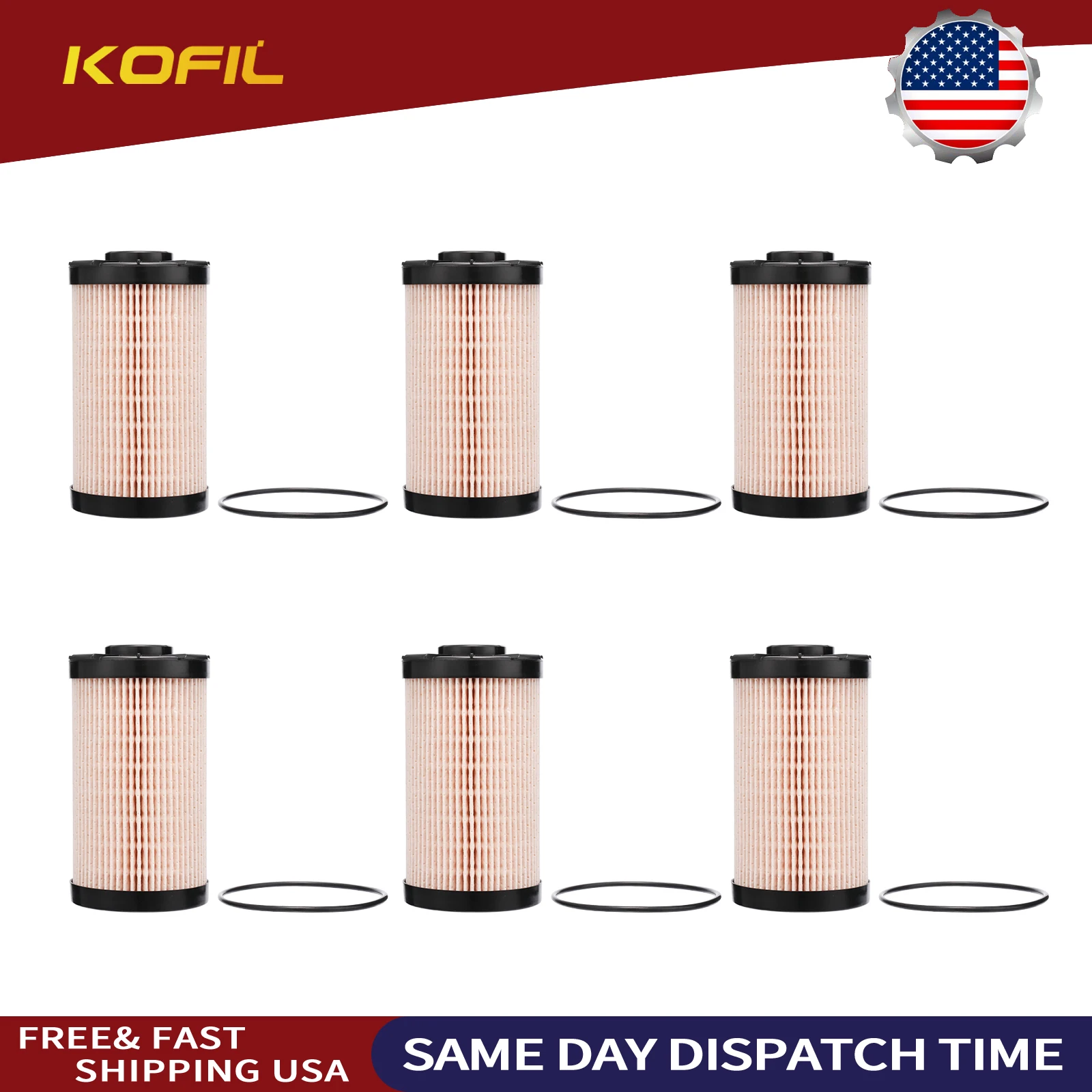 6pcs FF266 Fuel Filter Kit for Cummins ISB6.7,ISF3.8,ISBE4/5,IG11,IG12,Otokar C280,180C,180T, 80U Replaces 5335504
6pcs FF266 Fuel Filter Kit for Cummins ISB6.7,ISF3.8,ISBE4/5,IG11,IG12,Otokar C280,180C,180T, 80U Replaces 5335504